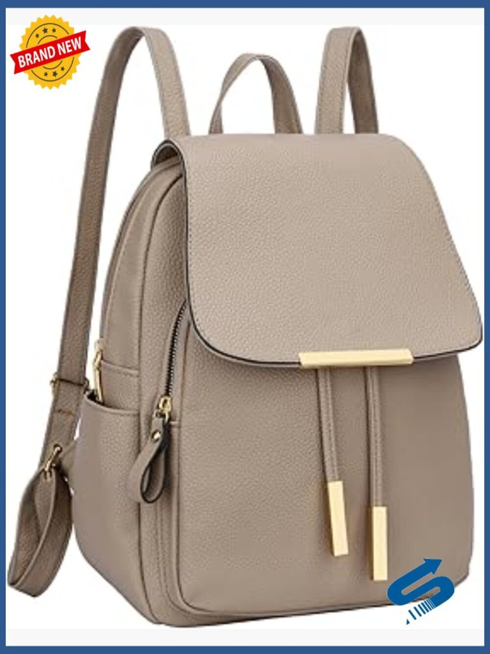 Women's Leather Backpack Purse Travel Daypack with Multiple Pockets